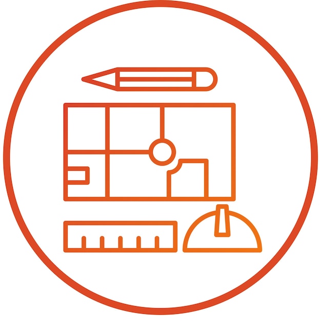 Vector Design Engineering Sketch-Ikonen-Stil