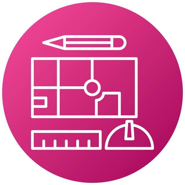 Vector Design Engineering Sketch-Ikonen-Stil