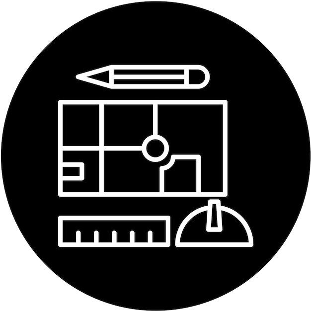 Vector Design Engineering Sketch-Ikonen-Stil