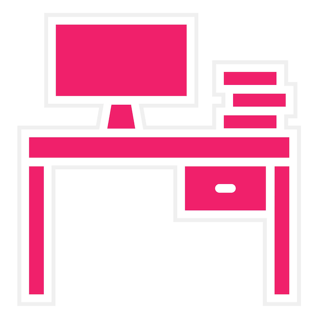 Vector Design Executive Desk Icon Style (Vektorentwurf für den Schreibtisch)