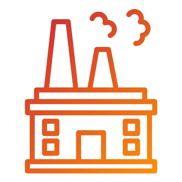 Vector Design Factory Building Icon Style (Vektor-Design-Fabrik-Gebäude-Ikonen-Stil)