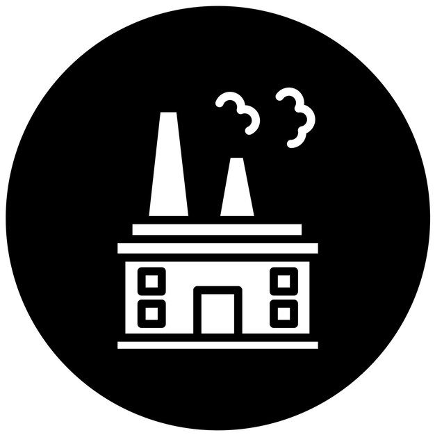 Vector Design Factory Building Icon Style (Vektor-Design-Fabrik-Gebäude-Ikonen-Stil)