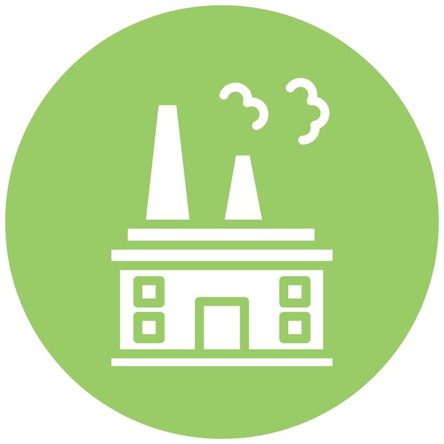 Vector Design Factory Building Icon Style (Vektor-Design-Fabrik-Gebäude-Ikonen-Stil)