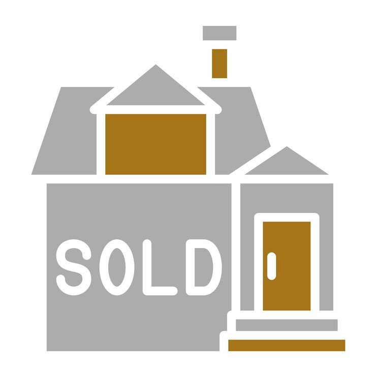 Vektor vector design house verkauft im icon-stil