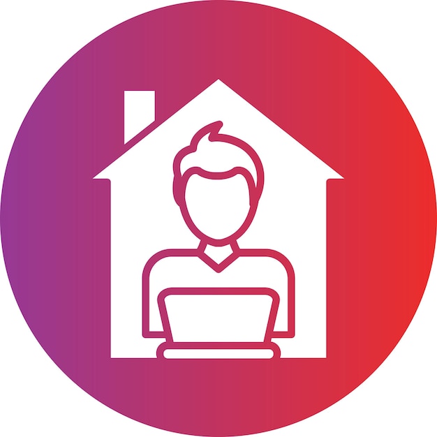 Vector Design Man arbeitet zu Hause Icon Style