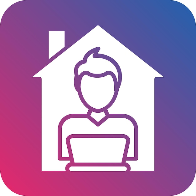 Vector Design Man arbeitet zu Hause Icon Style