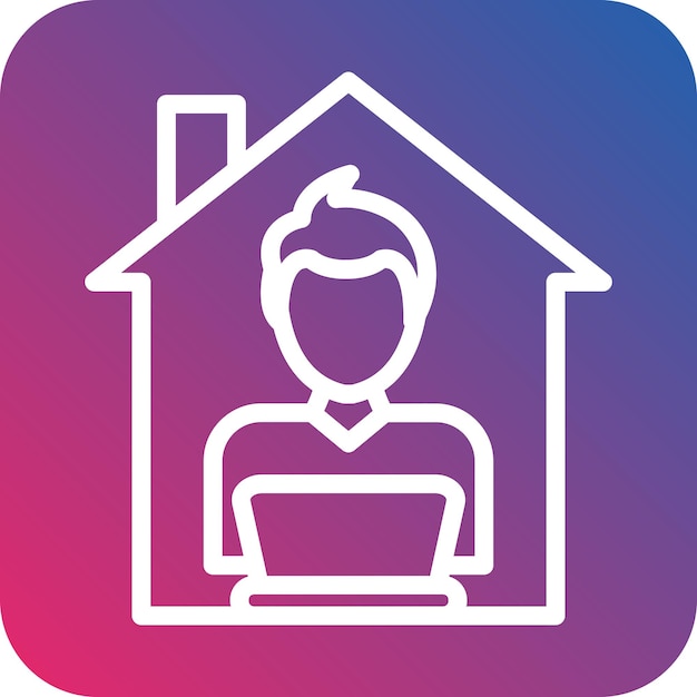 Vector Design Man arbeitet zu Hause Icon Style