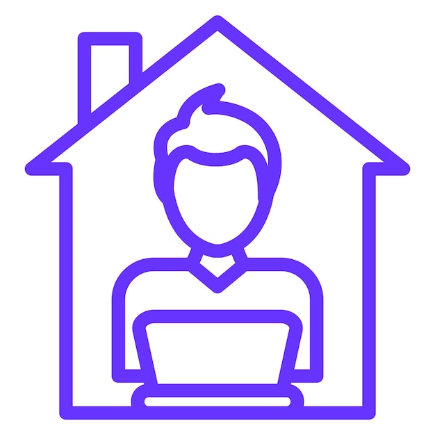 Vector Design Man arbeitet zu Hause Icon Style