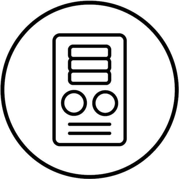 Vector Design Micro ATX Case Icon Style (Vektorentwurf für das Gehäuse)