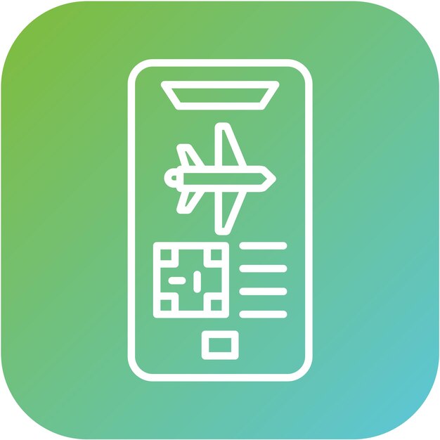 Vector Design Mobile Boarding Pass Icon Style (Vektor-Design für Mobilfahrkarten)