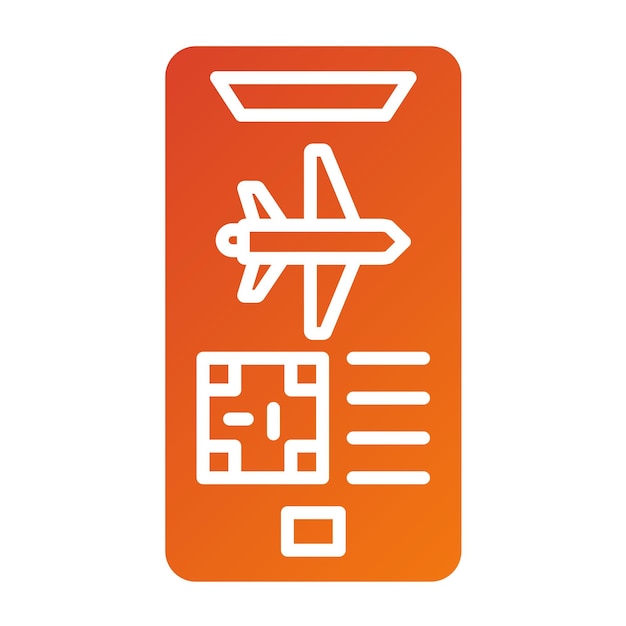 Vector Design Mobile Boarding Pass Icon Style (Vektor-Design für Mobilfahrkarten)