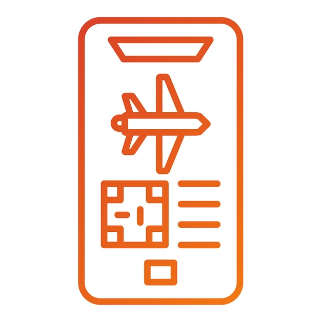 Vector Design Mobile Boarding Pass Icon Style (Vektor-Design für Mobilfahrkarten)