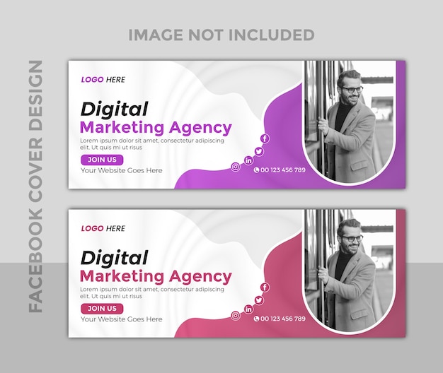 Vektor vector digital marketing agency facebook cover design vorlage mit unternehmensbanner