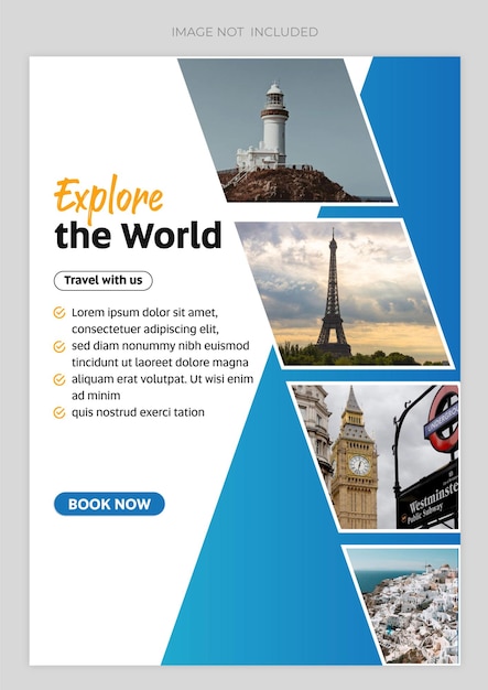 Vector Explore the World Travel Poster Vorlage für das Reisebüro