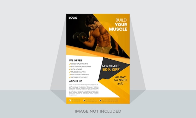 Vector fitness-flyer und moderne instagram-flyer-vorlage