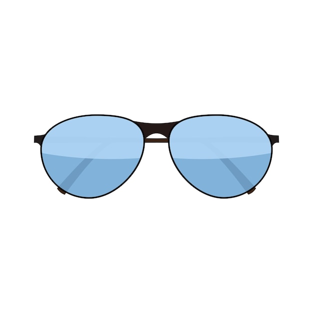 Vector flache Modebrille, die auf Weiß lokalisiert wird. Mode Sonnenbrillen. Hipster-Modebrille. Vektorillustration der Sommermode-Brille.