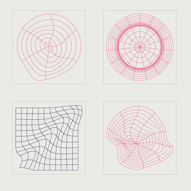 Vector Graphic Assets Set Brutalismus Stern- und Blumenformen Flache minimalistische Symbole