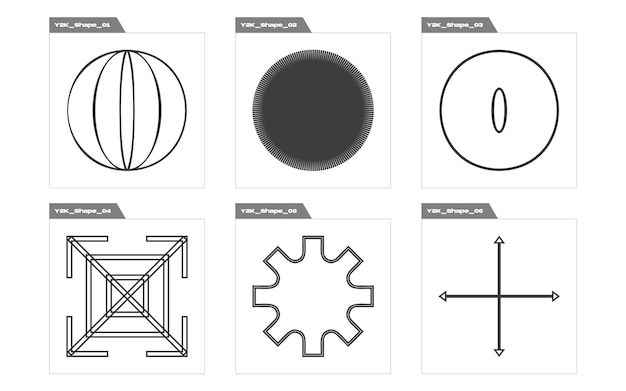 Vector graphic assets set große sammlung von abstrakten grafischen geometrischen symbolen für moderne t-shirts entworfen