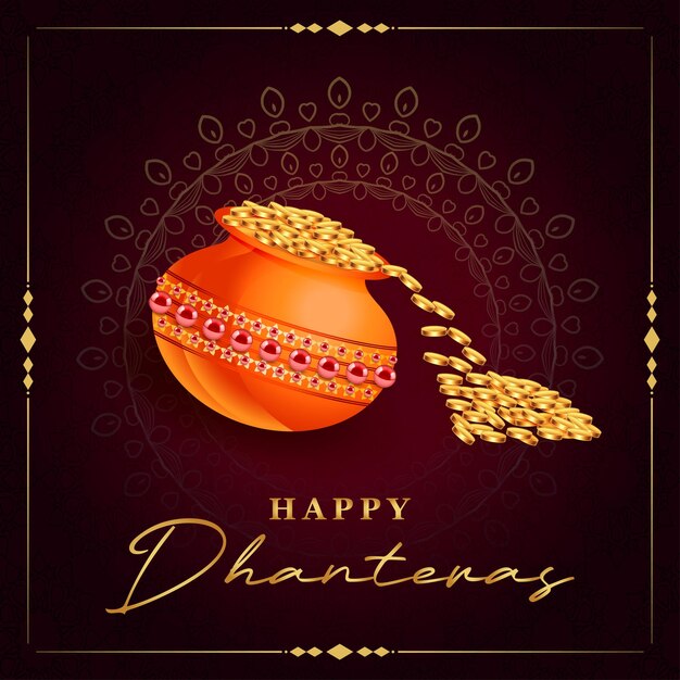 Vektor vector happy dhanteras hindu-festival-banner-design