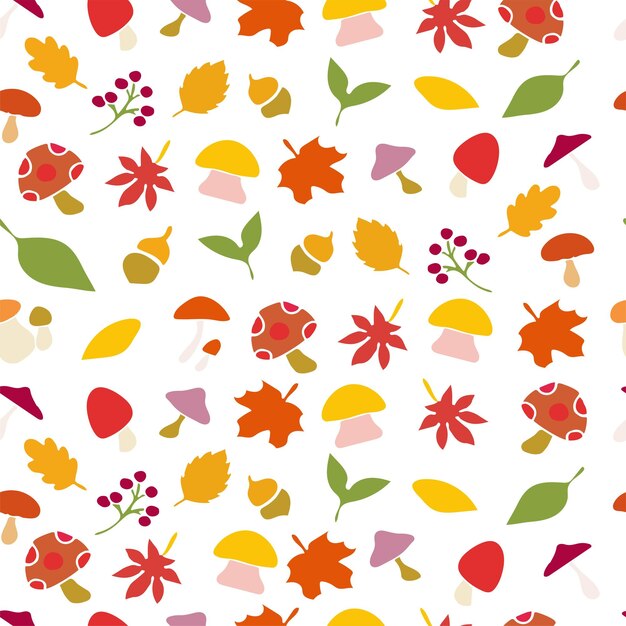 Vector Herbstillustration, Eichelnpilzblätter, für Innentapetenabdeckungen
