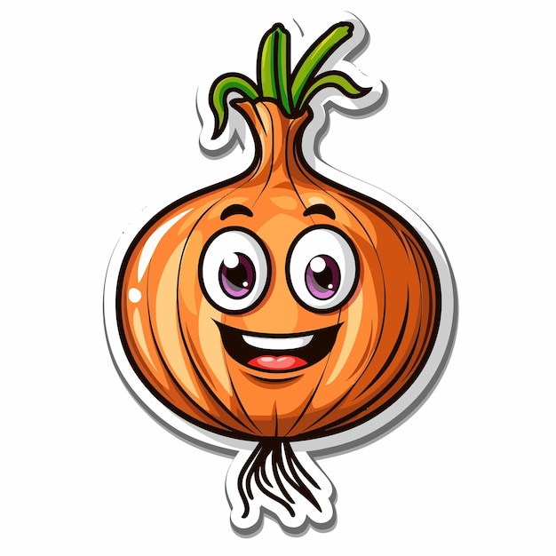 Vektor vector_illustration_of_onion_character_sticker