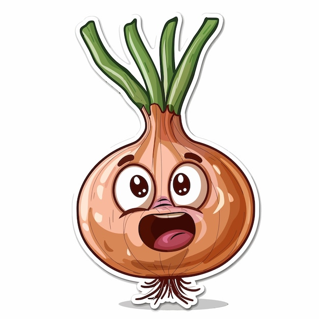 Vektor vector_illustration_of_onion_character_sticker