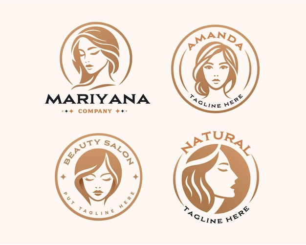 Vektor vector-logo-design für ein schönheitssalon für frauen