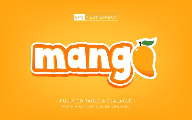Vector-mango-bearbeitbare texteffekte mit 3d-stil