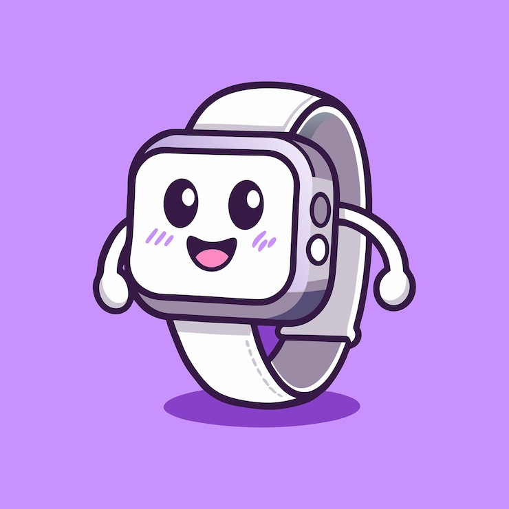 Vektor vector-maskottchen-logo-zeichenillustration für die fitness-tracker-marke