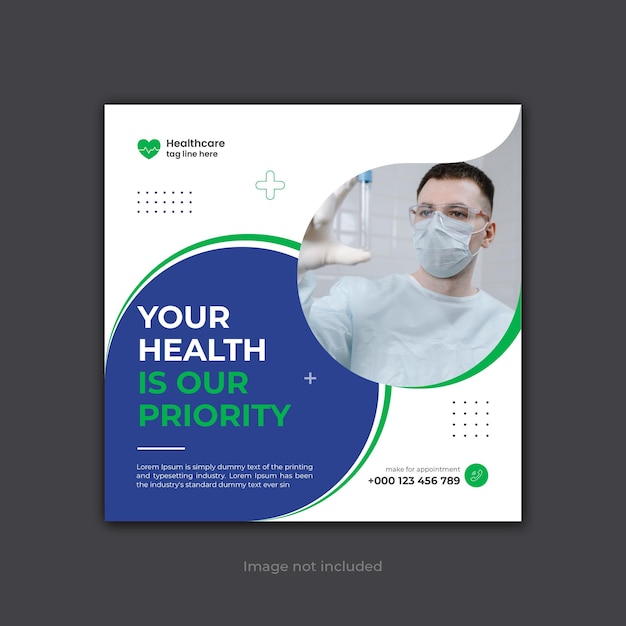 Vector Medical Healthcare Social Media Post Web-Banner-Vorlage