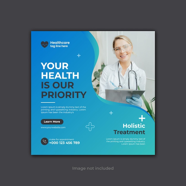 Vector Medical Healthcare Social Media Post Web-Banner-Vorlage