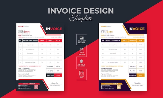 Vector moderne minimale professionelle Gradient Luxus-Rechnung oder Gutschein-Design-Vorlage