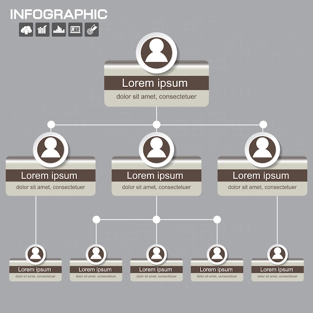 Vector moderne und einfache organigrammschablonen-vektorillustration