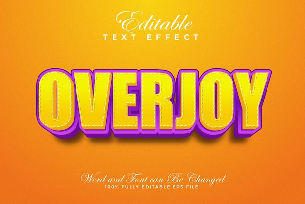 Vector Overjoy Bearbeitbarer Texteffekt Fettdruck