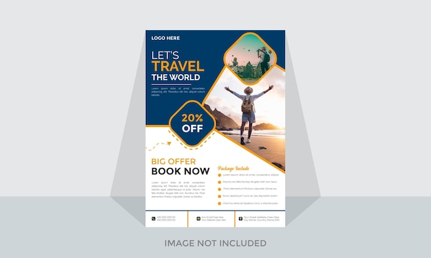 Vektor vector-reise-flyer-design oder premium-vector-a4-flyer-tourismusagentur