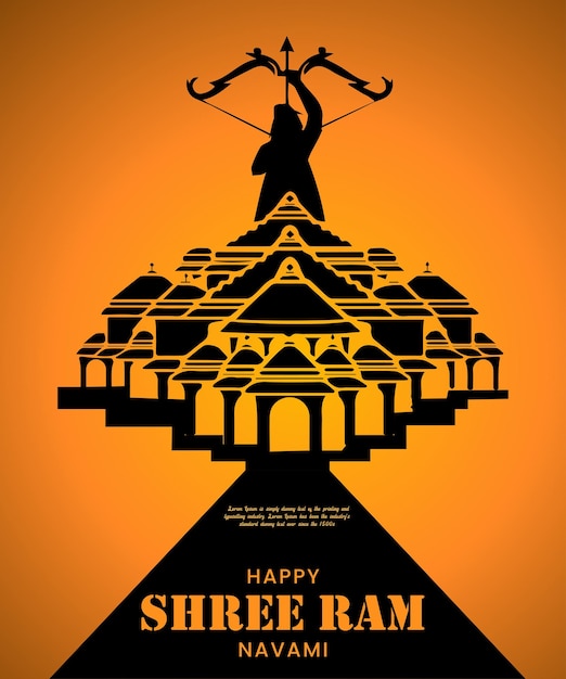 Vektor vector shree ram navami feiern poster design