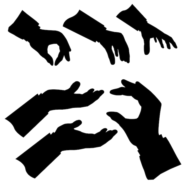 Vector Silhouette Hand Holding Picking Nehmen Sie oder erhalten Sie etwas für Ihr Elementdesign
