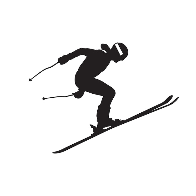 Vektor vector silhouette of an winter ski sports person flat cutout icon