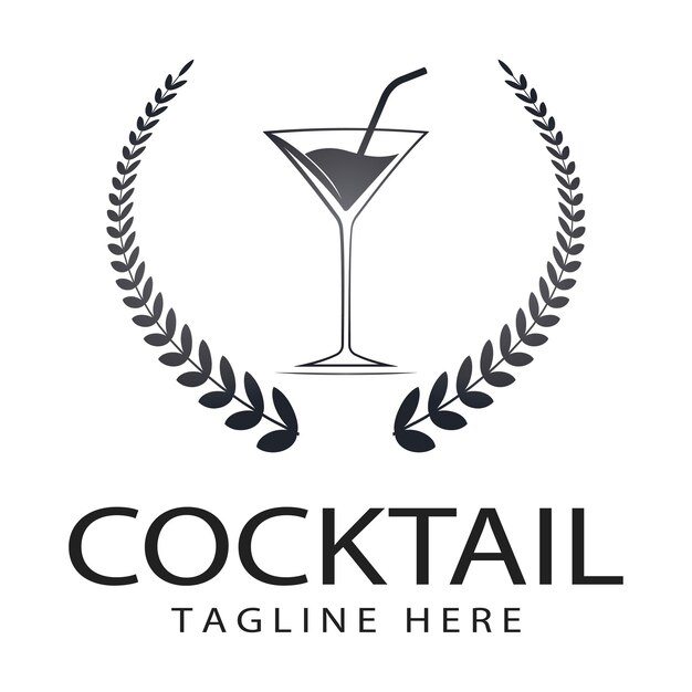 Vektor vector simple logo-vorlage cocktail