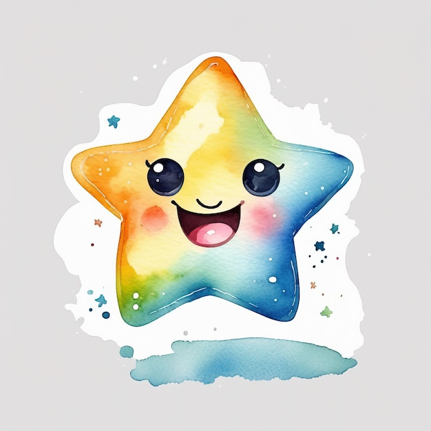 Vector star smile lächelnde cartoon-illustration gezeichnete sterne sammlung