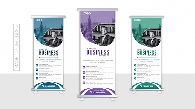 Vector stilvolles Roll-up-Business-Standee-Banner-Design