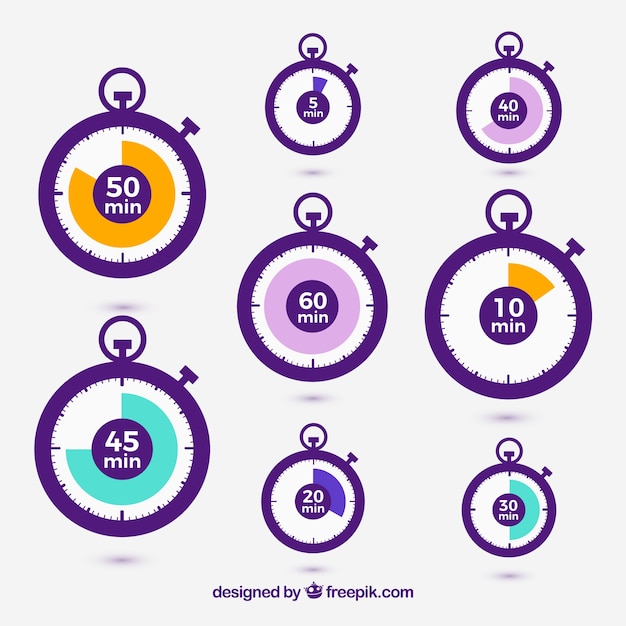 Vector stoppuhr icons set