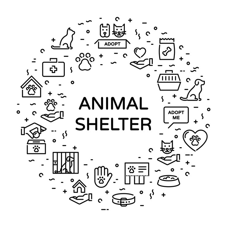 Vektor vector tierheim-logo-set