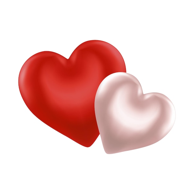 Vector Valentinstag Feiertag rote glänzende Herzen