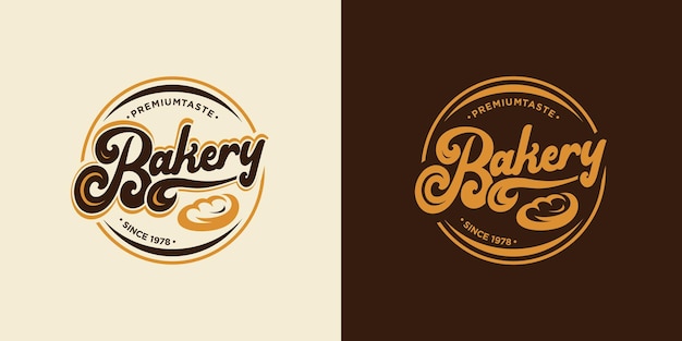 Vector vintage bäckerei logo-konzept