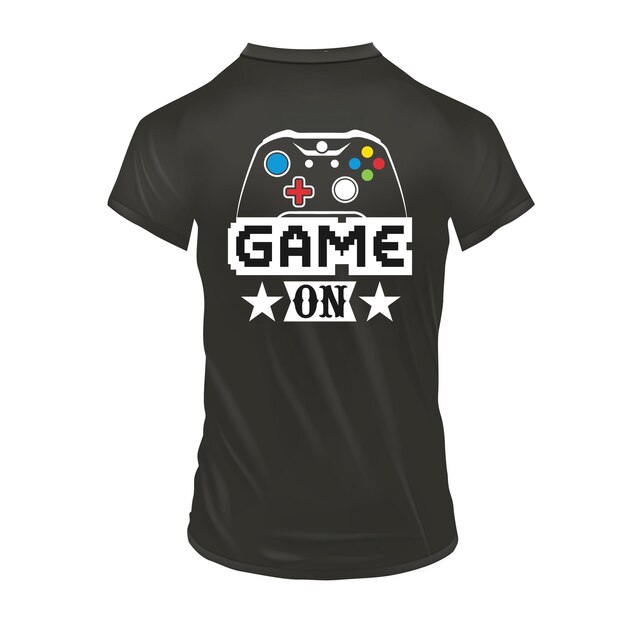 Vector-vintage-monochrome-gaming-embleme set t-shirt-design