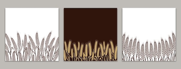 Vektor vector wheat banners with copy space