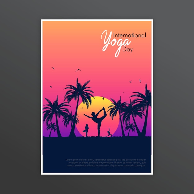 Vector Yoga Abbildung Yoga-Tag Plakat-Entwurf