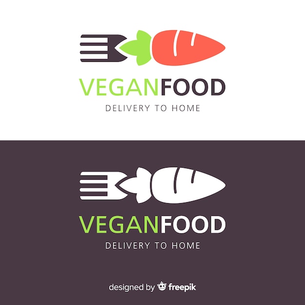 Vegan essen lieferung logo vorlage