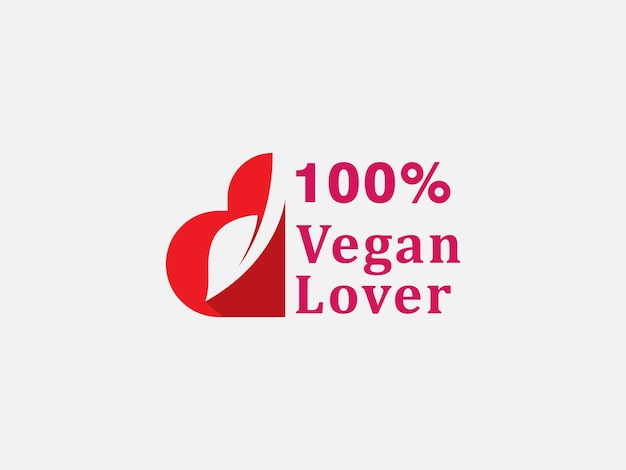 Vegan Food Lover Logo Design ElementGrüne Blätter mit Liebessymbol verwendbar für ProduktmenüRestaurant-Logo-Design-Vektorvorlage